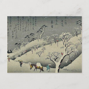 Carte Postale Neige persistante à Asukayama par Ando, Hiroshige