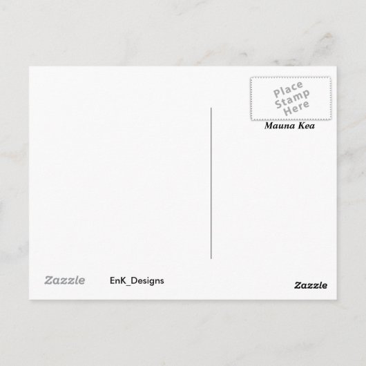Carte Postale Neige sur Mauna Kea (Dos)