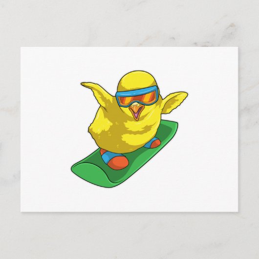 Carte Postale Neigeuse de snowboard (Devant)