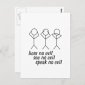 Carte Postale N'Entendre Aucun Chiffre De Baguette Maléfique (Devant / Derrière)