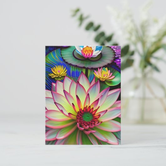 Carte postale Nénuphar rose (Debout devant)