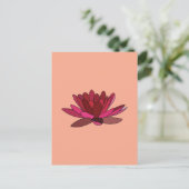 Carte Postale Nénuphar rose rouge (Debout devant)