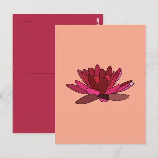 Carte Postale Nénuphar rose rouge (Devant / Derrière)