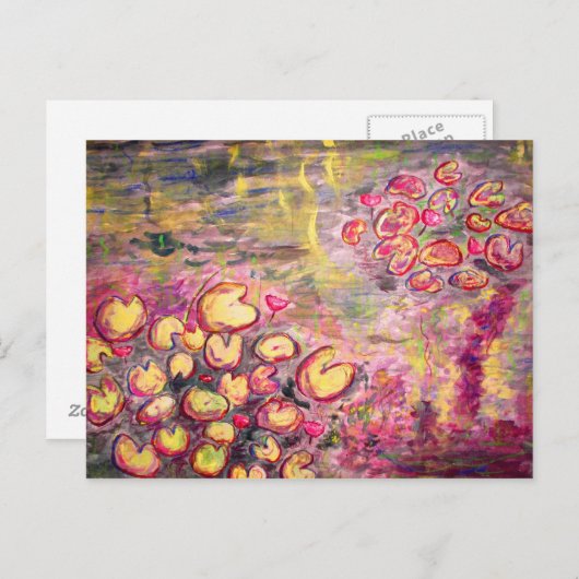 Carte Postale nénuphars fleurissent (Devant / Derrière)