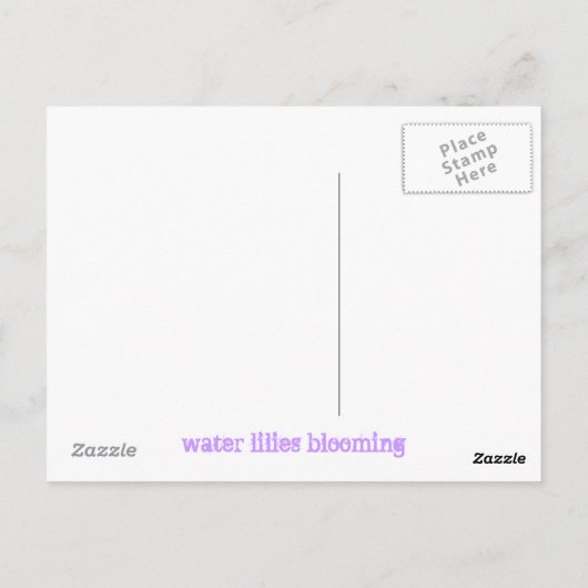 Carte Postale nénuphars fleurissent (Dos)