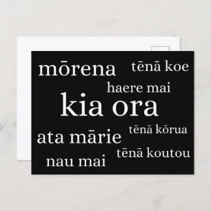 Carte postale néo-zélandaise avec Kiwi Salutations