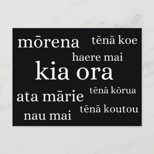 Carte postale néo-zélandaise avec Kiwi Salutations (Devant)