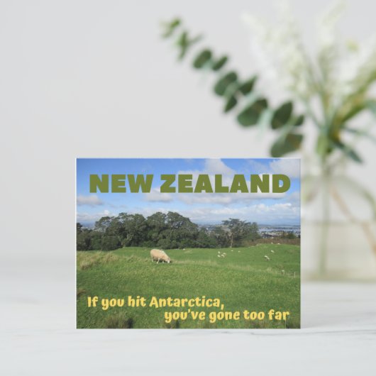 Carte postale néo-zélandaise — si vous touchez un  (Debout devant)