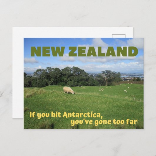 Carte postale néo-zélandaise — si vous touchez un  (Devant / Derrière)