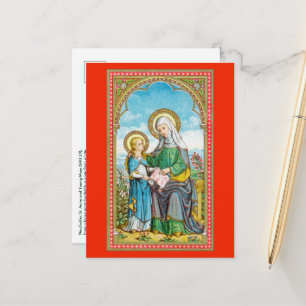 Carte Postale NéoGothique Ste Anne et la jeune Marie (SAU 29)