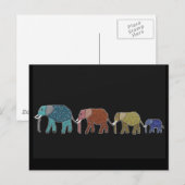 Carte Postale Neon African Elephant Walk (Devant / Derrière)