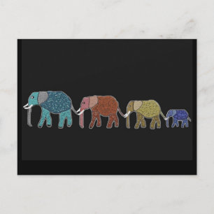 Carte Postale Neon African Elephant Walk