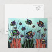 Carte Postale Neon Angelfish Corail Reef (Devant / Derrière)