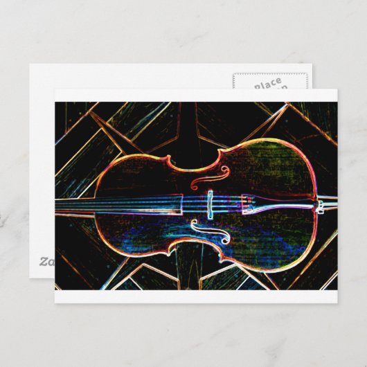 Carte Postale Neon Cello (Devant / Derrière)