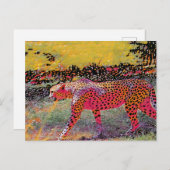 Carte postale Neon cheetah (Devant / Derrière)