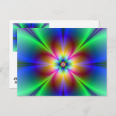 Carte Postale Neon Daisy coloré (Devant / Derrière)