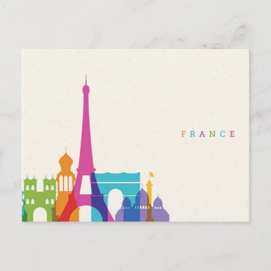 Carte Postale Neon France Skyline (Devant)