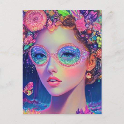Carte Postale Neon Garden Goddess (Devant)