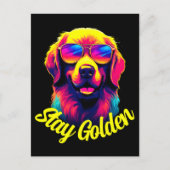 Carte Postale Neon Golden Retriever (Devant)