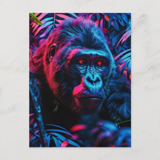 Carte Postale Neon Gorilla (Devant)