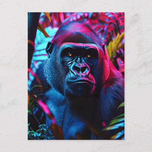 Carte Postale Neon Gorilla (Devant)