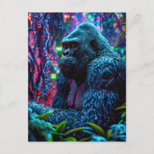 Carte Postale Neon Gorilla