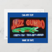 Carte Postale Neon Gumbo, personnaliser ajouter du texte (Devant / Derrière)