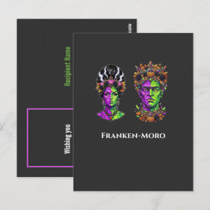 Carte postale néon Halloween Franken Moro personna