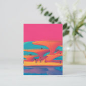Carte Postale neon lagoon sunset neon futurist park floating pla (Debout devant)