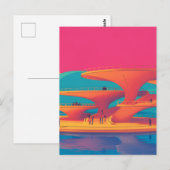 Carte Postale neon lagoon sunset neon futurist park floating pla (Devant / Derrière)