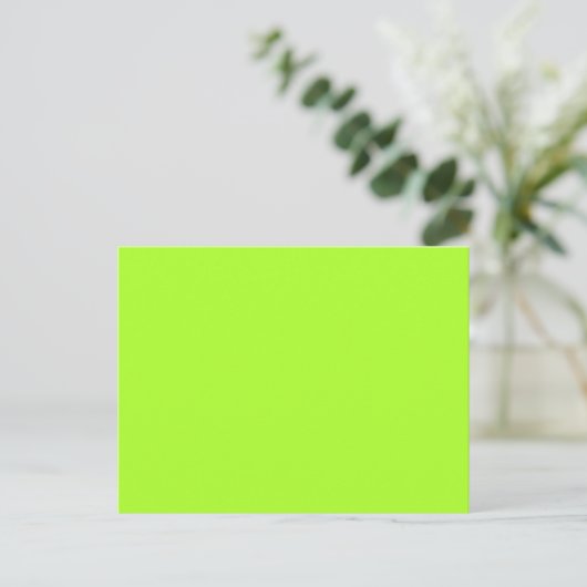 Carte Postale Neon Limeade Jaune Vert Solid Couleur Arrière - pl (Debout devant)