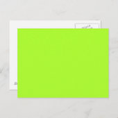 Carte Postale Neon Limeade Jaune Vert Solid Couleur Arrière - pl (Devant / Derrière)