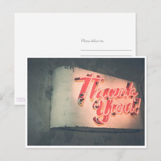 Carte Postale Neon Merci (Devant / Derrière)