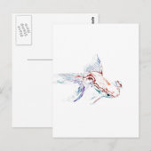 Carte Postale Neon Multicolor Rainbow Fish/Goldfish/Koi (Devant / Derrière)