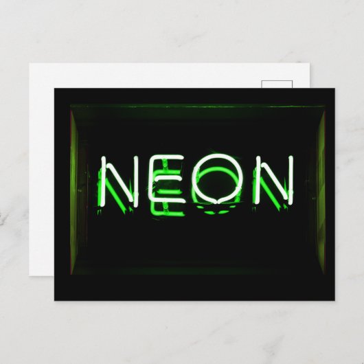 Carte Postale NEON - Panneau vert néon (Devant / Derrière)