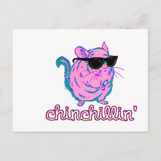 Carte Postale Neon Pink Chinchillin Chinchilla