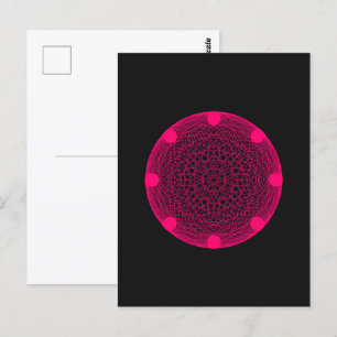 Carte Postale Neon Pink Mandala - Personnalisable
