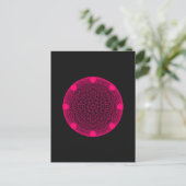 Carte Postale Neon Pink Mandala - Personnalisable (Debout devant)