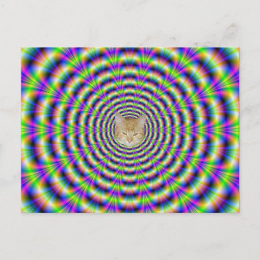 Carte postale Neon Pulse + chat (Devant)