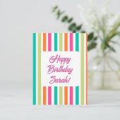 Carte Postale Neon rainbow rayures amusant rétro (Debout devant)