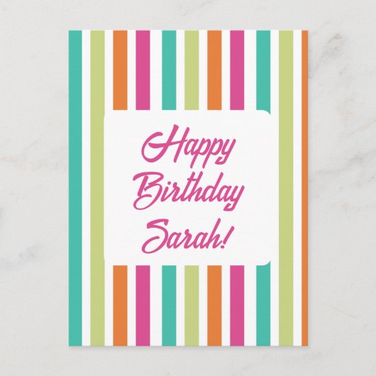 Carte Postale Neon rainbow rayures amusant rétro (Devant)