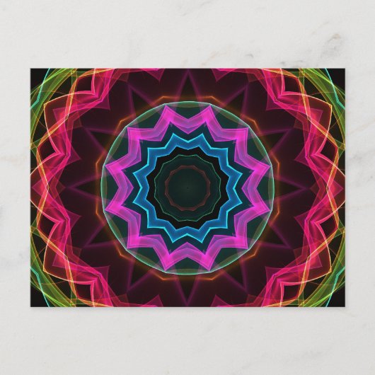 Carte Postale Neon Rainbow Star (Devant)
