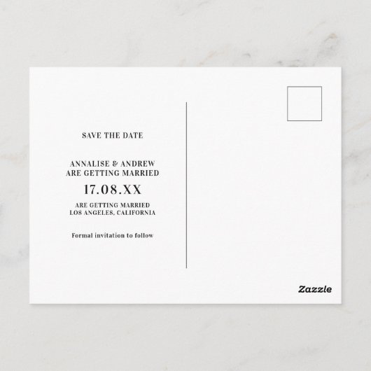 Carte Postale Neon rose décontracté feuille de palme enregistrer (Dos)