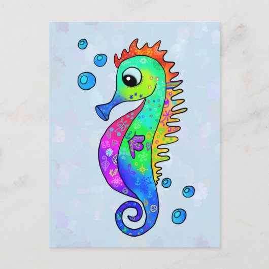 Carte Postale Neon Seepferdchen (Devant)