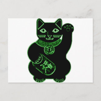 Carte Postale néon vert maneki