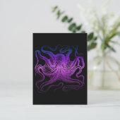Carte Postale Neon Violet Mer Octopus Océan Cephalopode (Debout devant)