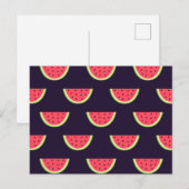Carte Postale Neon Watermelon on Purple Pattern (Devant / Derrière)