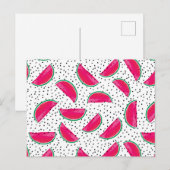 Carte Postale Neon Watermelon sur le Motif des semences (Devant / Derrière)