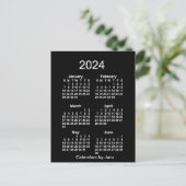 Carte Postale Neon White 6 mois Mini Calendrier 2024 par Janz (Debout devant)