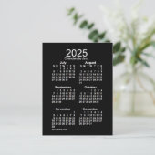 Carte Postale Neon White 6 mois Mini Calendrier 2025 par Janz (Debout devant)